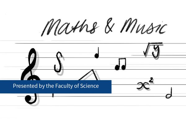 musical notes and maths symbols on a stave